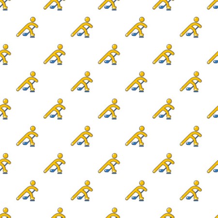 Picture of Hockey player pattern in cartoon style Seamless pattern vector illustration