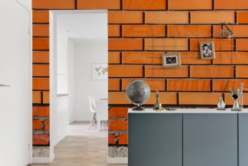 Afbeeldingen van Red brick wall in the house as a background