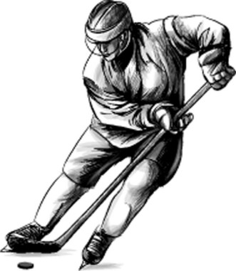 Afbeeldingen van Hockey player Hand drawn sketch Winter sport