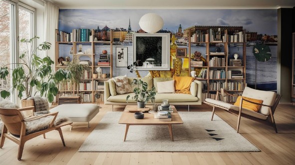 Afbeeldingen van Stockholm old town cityscape and Royal crown Sweden