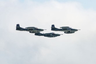Picture of Military plane plowing the skies of Lima - Peru