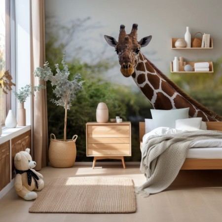 Picture of The face of a giraffe in close-up