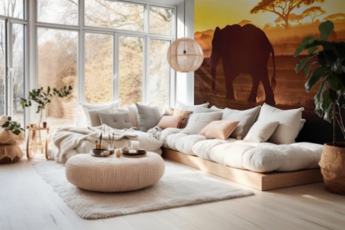 Image de Elephant walking through Amboseli at sunset