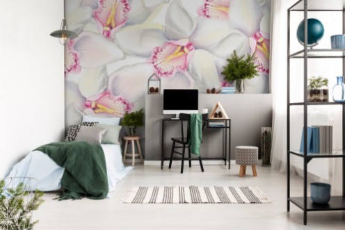 Bild på Seamless pattern with watercolor flowers