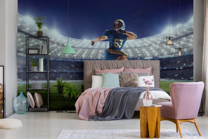 Imagem de American football player in professional sport arena