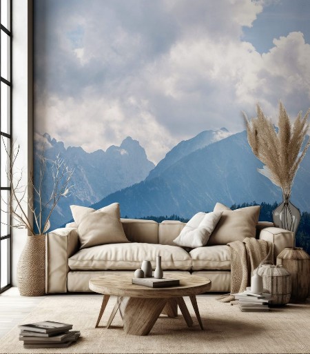 Picture of Beautiful landscape with mountains and cloudy sky in Germany