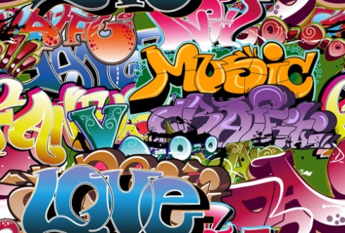 Picture of Graffiti seamless background Hip-hop art