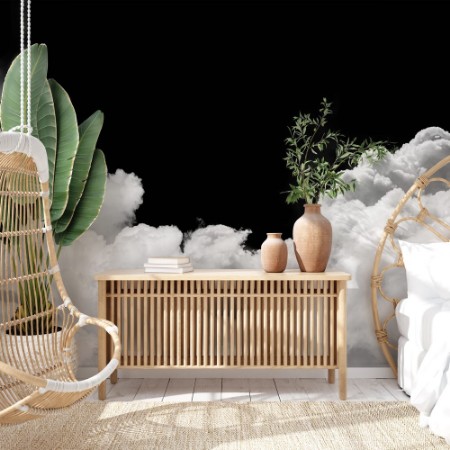 Kép White clouds isolated on black background