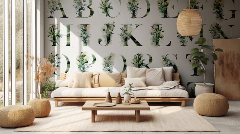 Afbeeldingen van Floral alphabet letters set with watercolor leaf Monogram initials perfectly for wedding invitations greeting card logo poster and other design Holiday design hand painting