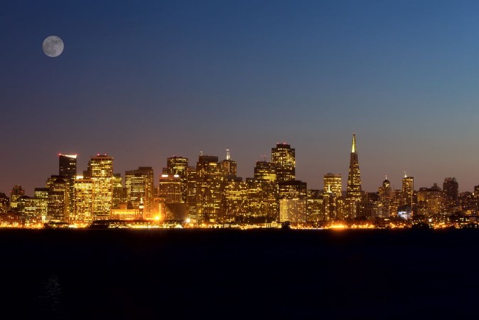 Picture of San Francisco skyline at night California USA