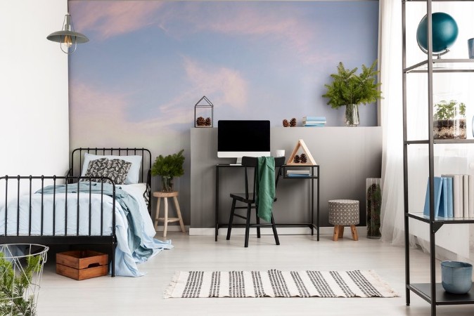 Picture of Light soft panorama sunset sky background with pink clouds