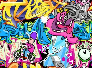 Bild vun Graffiti Urban Art Vector Background