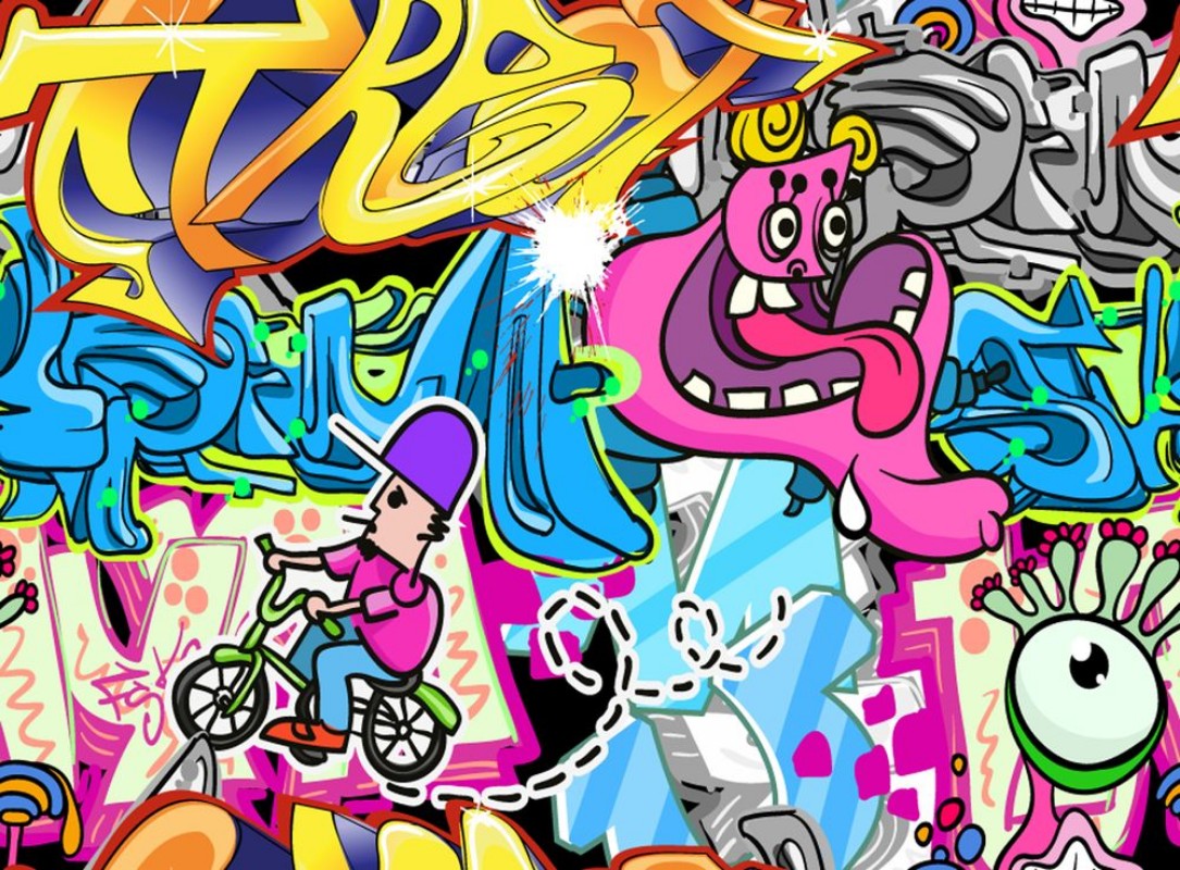 Afbeeldingen van Graffiti Urban Art Vector Background