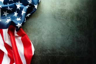 Picture of Martin Luther King Day Anniversary - American flag on abstract background