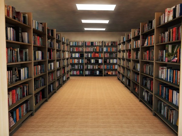 Afbeeldingen van Bookshelf in library