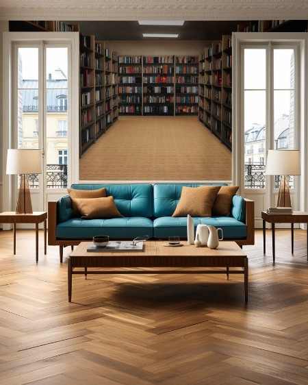 Afbeeldingen van Bookshelf in library