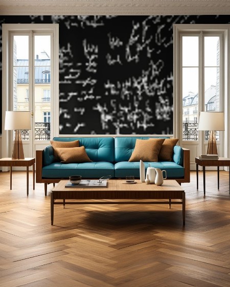 Afbeeldingen van Seamless vector pattern White text on a black background