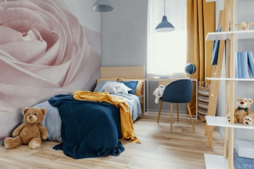 Bild på Very pale pink rose on white background