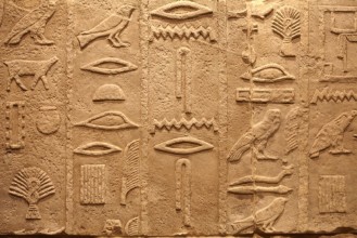 Ritratt ta’ Old Egypt ancient writings on stone background