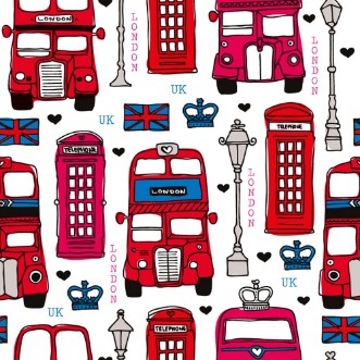 Afbeeldingen van Seamless love London UK red travel icon background pattern