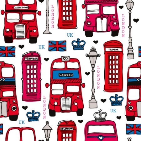 Picture of Seamless love London UK red travel icon background pattern
