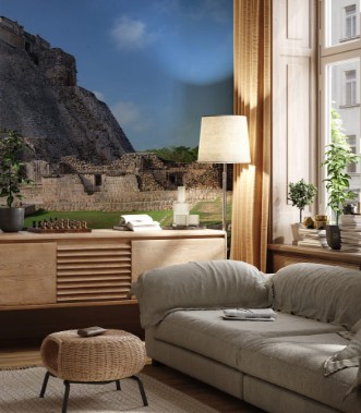 Afbeeldingen van Magician pyramid in the Maya city of Uxmal Yucatan