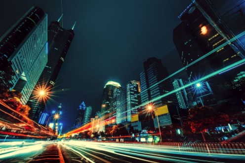 Picture of Night car motion in Shenzhen