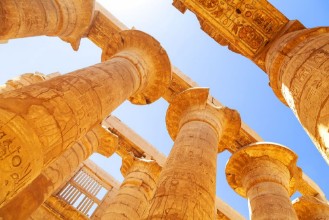 Afbeeldingen van Pillars of the Great Hypostyle Hall in Karnak Temple Egypt