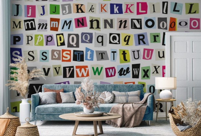 Afbeeldingen van Vector Ransom Note- Cut Paper Letters Numbers Symbols