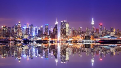 Afbeeldingen van Manhattan Skyline with Reflections