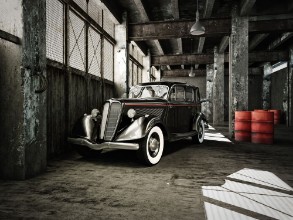 Image de Oldtimer in einer alten fabrikhalle