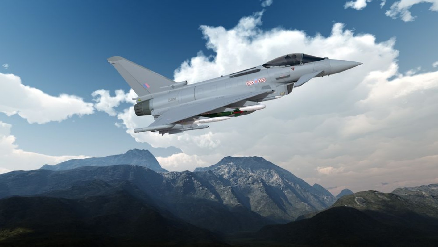 Image de Moderner europischer Militrjet im Flug