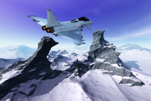 Image de Moderner europischer Militrjet im Flug