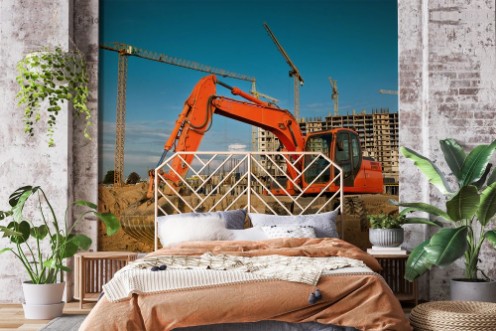 Afbeeldingen van Excavator on construction site