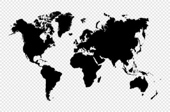 Снимка на Black silhouette isolated World map EPS10 vector file