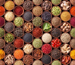 Pilt Seamless texture with spices and herbs