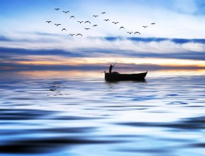 Image de Pescando entre olas azules