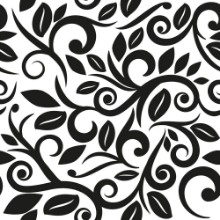 Image de Black and white or transparent seamless floral background