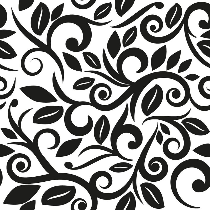 Afbeeldingen van Black and white or transparent seamless floral background