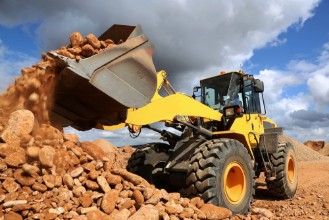 Bild von Front End Loader Tipping Stone