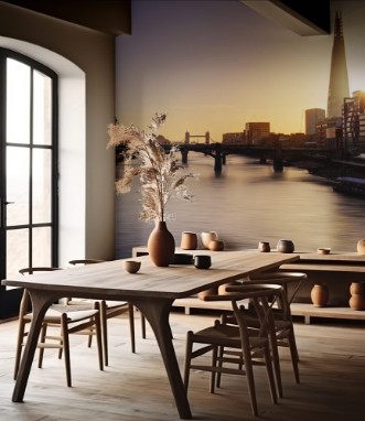 Afbeeldingen van City of London skyline at sunrise UK