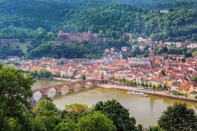 Afbeeldingen van Heidelberg city skyline Germany