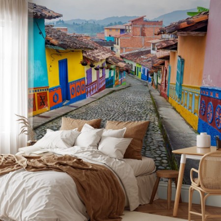 Afbeeldingen van Colorful Cobblestone Street