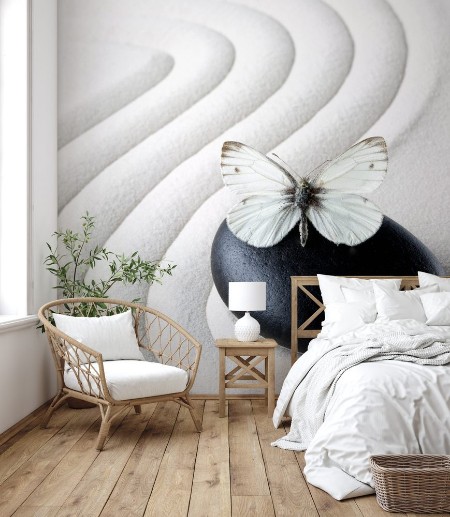 Bild på Zen stone with butterfly