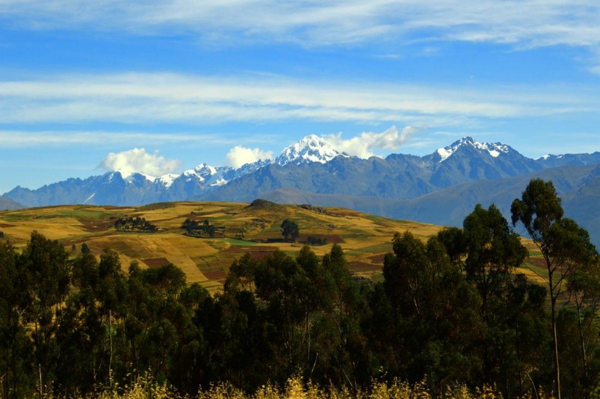 Image de Vegetacin  cultivos y cordillera andina Per