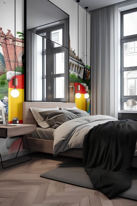 Picture of Spain landmarks Madrid and Barcelona  travel suitcase