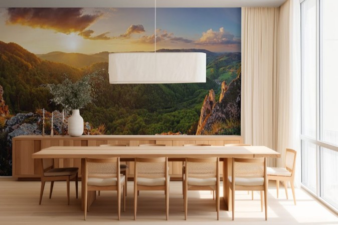 Picture of Panorama mountain landscape at sunset Slovakia Vrsatec