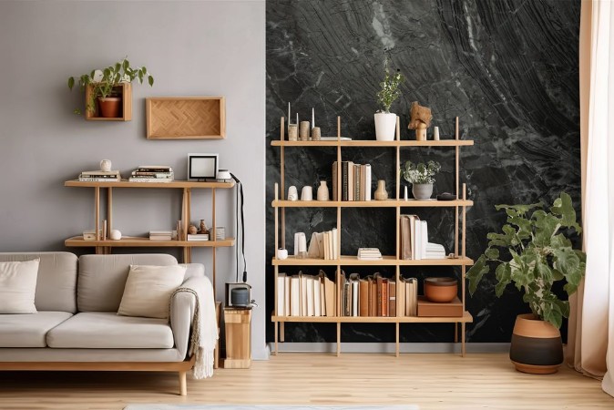 Afbeeldingen van Black marble texture HighRes