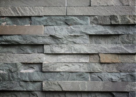 Picture of Slab of dark stone arranged style in interior