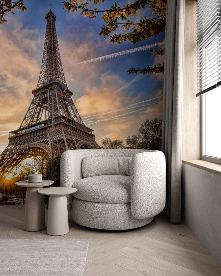 Picture of Eiffel Tower against sunrise  in Paris France